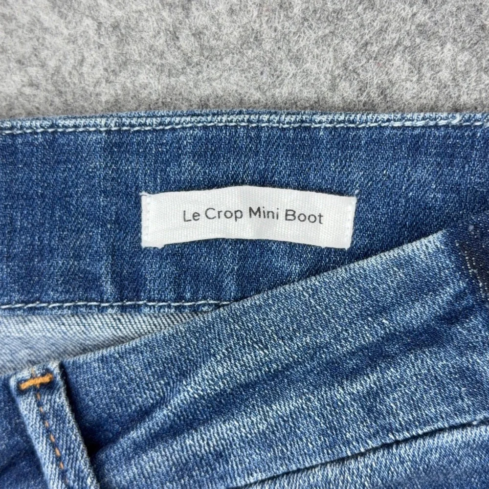 FRAME Jeans Women 32 Blue Le Crop Mini Boot High Rise Stripe Stretch Denim Pants